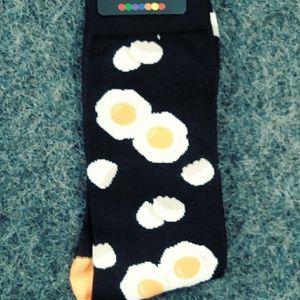 NWT 3/$25 Men's Fried Eggs Breakfast Socks